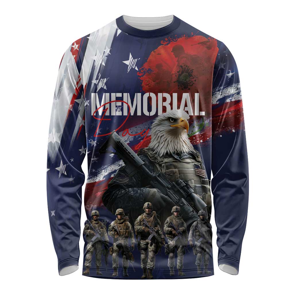 United States Memorial Day Long Sleeve Shirt Bald Eagle US Soldier-Honor and Remember The Fallen