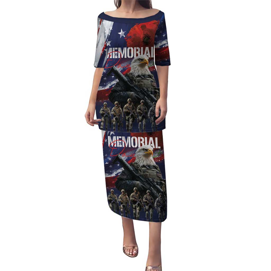 United States Memorial Day Puletasi Bald Eagle US Soldier-Honor and Remember The Fallen