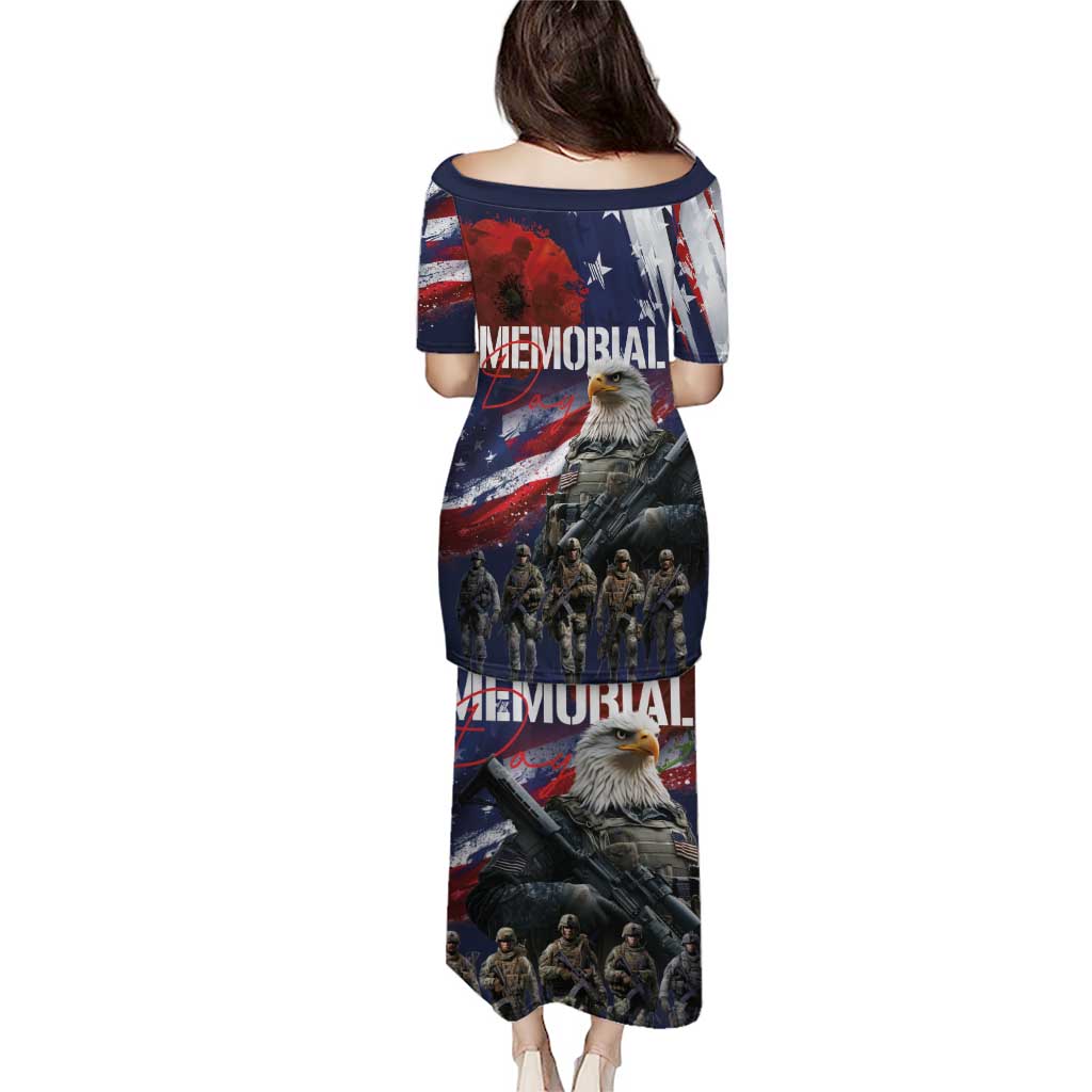 United States Memorial Day Puletasi Bald Eagle US Soldier-Honor and Remember The Fallen