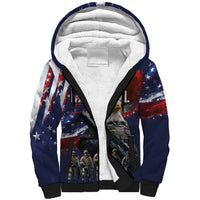 United States Memorial Day Sherpa Hoodie Bald Eagle US Soldier-Honor and Remember The Fallen