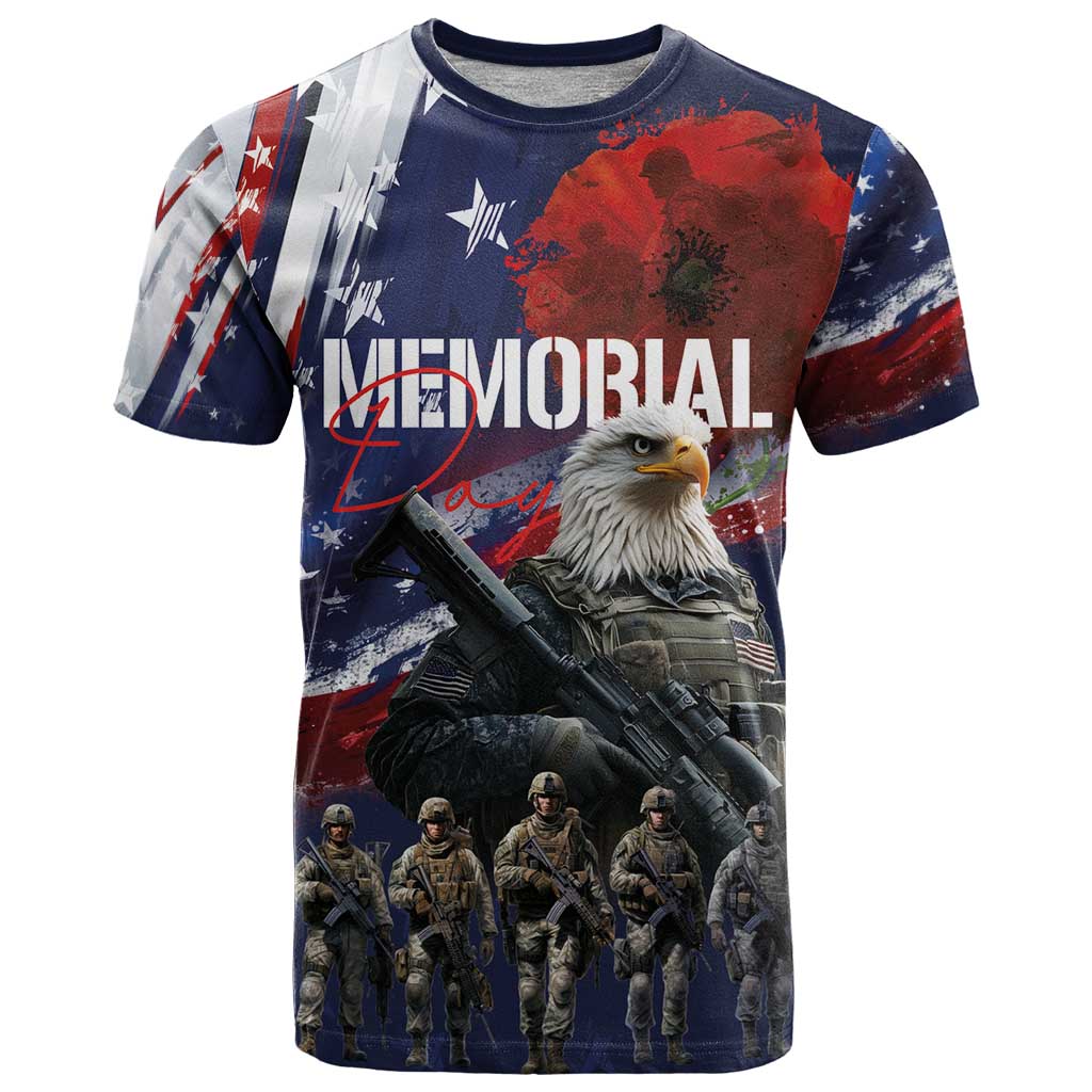 United States Memorial Day T Shirt Bald Eagle US Soldier-Honor and Remember The Fallen