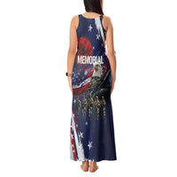 United States Memorial Day Tank Maxi Dress Bald Eagle US Soldier-Honor and Remember The Fallen