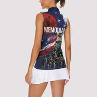 United States Memorial Day Women Sleeveless Polo Shirt Bald Eagle US Soldier-Honor and Remember The Fallen