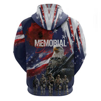 United States Memorial Day Zip Hoodie Bald Eagle US Soldier-Honor and Remember The Fallen