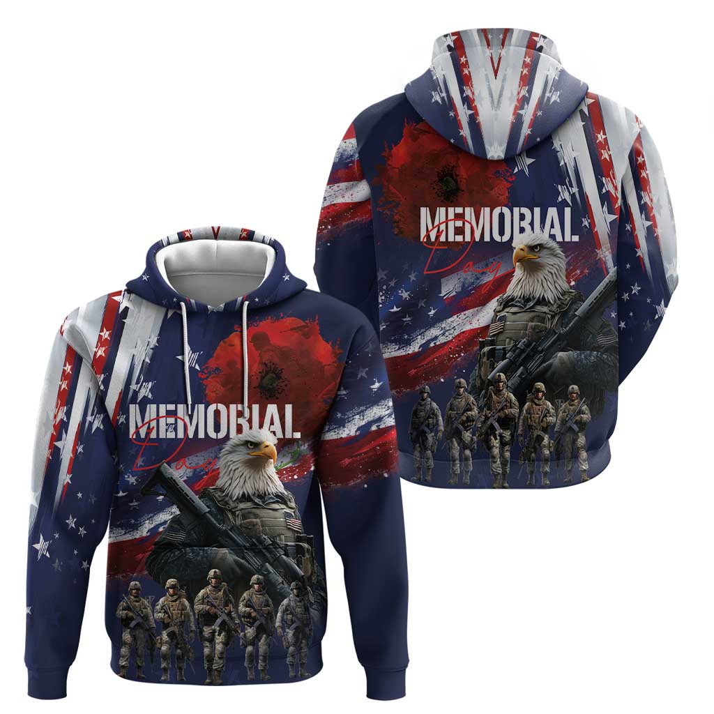 United States Memorial Day Zip Hoodie Bald Eagle US Soldier-Honor and Remember The Fallen