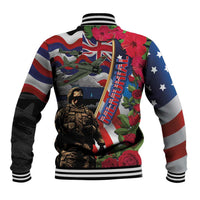 Hawaii and United States Memorial Day Baseball Jacket Honor and Remember The Fallen