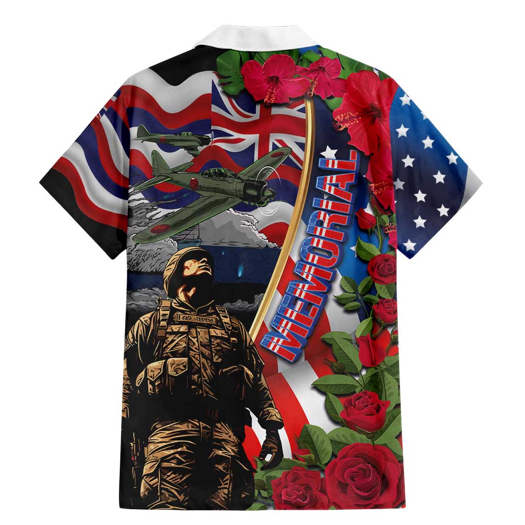 Hawaii and United States Memorial Day Family Matching Mermaid Dress and Hawaiian Shirt Honor and Remember The Fallen