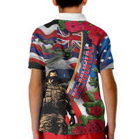 Hawaii and United States Memorial Day Kid Polo Shirt Honor and Remember The Fallen