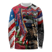 Hawaii and United States Memorial Day Long Sleeve Shirt Honor and Remember The Fallen