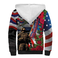 Hawaii and United States Memorial Day Sherpa Hoodie Honor and Remember The Fallen