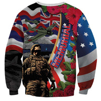 Hawaii and United States Memorial Day Sweatshirt Honor and Remember The Fallen