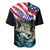 Personalized Bass Fishing Baseball Jersey With American Flag - Wonder Print Shop