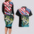 Personalized Bass Fishing Couples Matching Long Sleeve Bodycon Dress and Hawaiian Shirt With American Flag - Wonder Print Shop