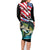 Personalized Bass Fishing Family Matching Long Sleeve Bodycon Dress and Hawaiian Shirt With American Flag - Wonder Print Shop