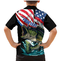 Personalized Bass Fishing Family Matching Mermaid Dress and Hawaiian Shirt With American Flag - Wonder Print Shop