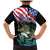Personalized Bass Fishing Family Matching Mermaid Dress and Hawaiian Shirt With American Flag - Wonder Print Shop