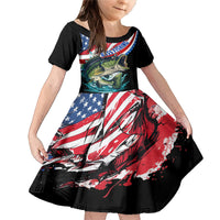 Personalized Bass Fishing Family Matching Mermaid Dress and Hawaiian Shirt With American Flag - Wonder Print Shop