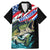 Personalized Bass Fishing Family Matching Mermaid Dress and Hawaiian Shirt With American Flag - Wonder Print Shop