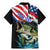 Personalized Bass Fishing Family Matching Mermaid Dress and Hawaiian Shirt With American Flag - Wonder Print Shop