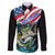 Personalized Bass Fishing Family Matching Off Shoulder Maxi Dress and Hawaiian Shirt With American Flag - Wonder Print Shop