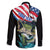 Personalized Bass Fishing Family Matching Off Shoulder Maxi Dress and Hawaiian Shirt With American Flag - Wonder Print Shop