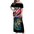 Personalized Bass Fishing Family Matching Off Shoulder Maxi Dress and Hawaiian Shirt With American Flag - Wonder Print Shop