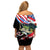 Personalized Bass Fishing Family Matching Off Shoulder Short Dress and Hawaiian Shirt With American Flag - Wonder Print Shop
