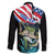 Personalized Bass Fishing Family Matching Short Sleeve Bodycon Dress and Hawaiian Shirt With American Flag - Wonder Print Shop