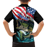 Personalized Bass Fishing Family Matching Summer Maxi Dress and Hawaiian Shirt With American Flag - Wonder Print Shop
