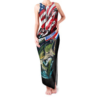 Personalized Bass Fishing Family Matching Tank Maxi Dress and Hawaiian Shirt With American Flag - Wonder Print Shop