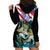 Personalized Bass Fishing Hoodie Dress With American Flag - Wonder Print Shop