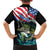 Personalized Bass Fishing Kid Hawaiian Shirt With American Flag - Wonder Print Shop