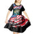 Personalized Bass Fishing Kid Short Sleeve Dress With American Flag - Wonder Print Shop
