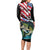 Personalized Bass Fishing Long Sleeve Bodycon Dress With American Flag - Wonder Print Shop