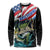 Personalized Bass Fishing Long Sleeve Shirt With American Flag - Wonder Print Shop