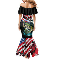 Personalized Bass Fishing Mermaid Dress With American Flag - Wonder Print Shop