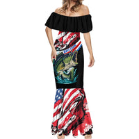Personalized Bass Fishing Mermaid Dress With American Flag - Wonder Print Shop