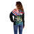 Personalized Bass Fishing Off Shoulder Sweater With American Flag - Wonder Print Shop