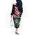 Personalized Bass Fishing Off The Shoulder Long Sleeve Dress With American Flag - Wonder Print Shop