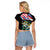 Personalized Bass Fishing Raglan Cropped T Shirt With American Flag - Wonder Print Shop