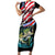 Personalized Bass Fishing Short Sleeve Bodycon Dress With American Flag - Wonder Print Shop
