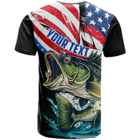 Personalized Bass Fishing T Shirt With American Flag - Wonder Print Shop