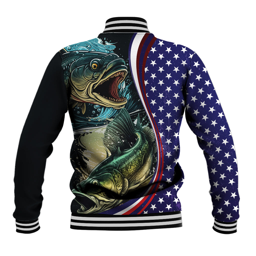 Bass Fishing Baseball Jacket Double Largemouth Bass Old Style - Wonder Print Shop