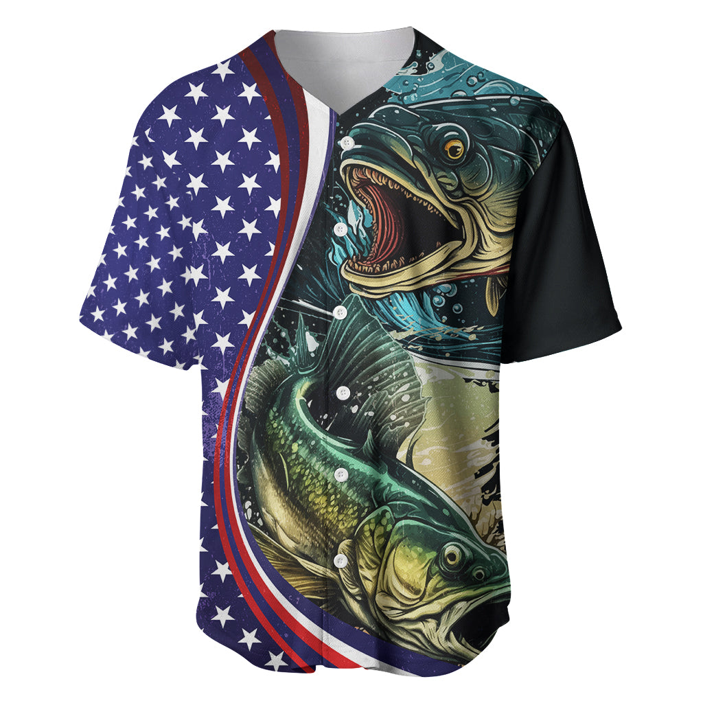 Bass Fishing Baseball Jersey Double Largemouth Bass Old Style - Wonder Print Shop
