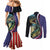 Bass Fishing Couples Matching Mermaid Dress and Long Sleeve Button Shirt Double Largemouth Bass Old Style