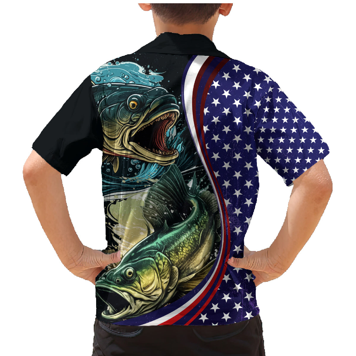 Bass Fishing Family Matching Mermaid Dress and Hawaiian Shirt Double Largemouth Bass Old Style - Wonder Print Shop