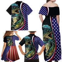 Bass Fishing Family Matching Off Shoulder Maxi Dress and Hawaiian Shirt Double Largemouth Bass Old Style - Wonder Print Shop