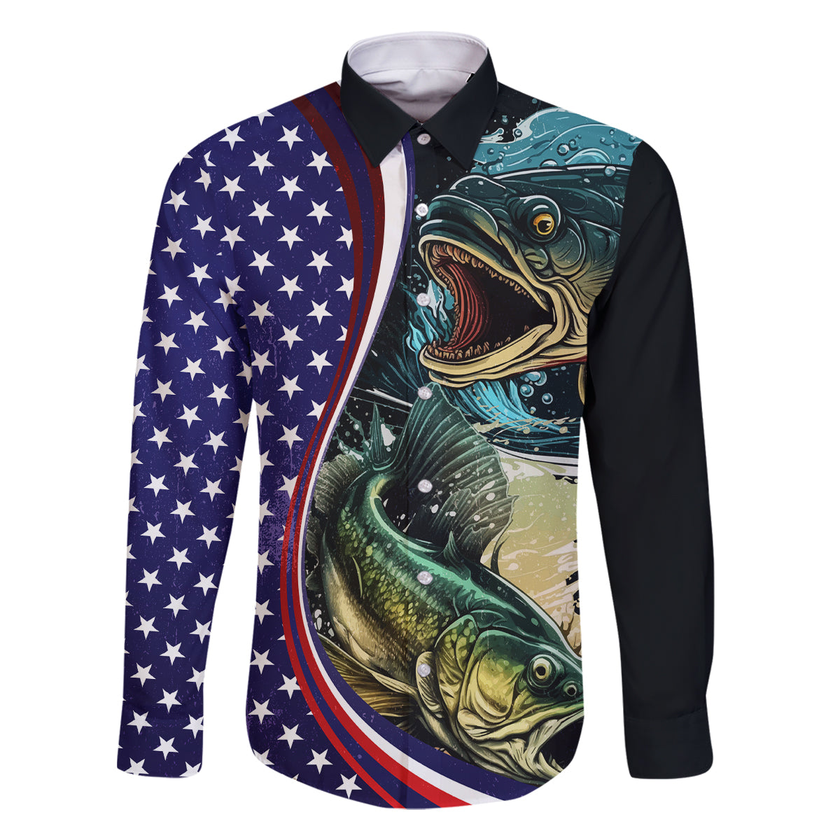 Bass Fishing Family Matching Off Shoulder Maxi Dress and Hawaiian Shirt Double Largemouth Bass Old Style - Wonder Print Shop
