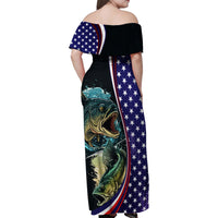 Bass Fishing Family Matching Off Shoulder Maxi Dress and Hawaiian Shirt Double Largemouth Bass Old Style - Wonder Print Shop