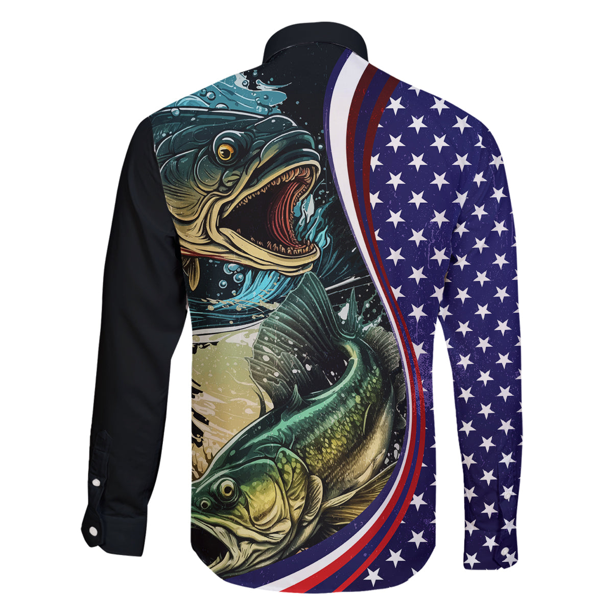 Bass Fishing Family Matching Off Shoulder Short Dress and Hawaiian Shirt Double Largemouth Bass Old Style - Wonder Print Shop